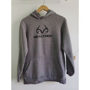 Realtree Unisex Kids Antler Logo Pullover Hoodie Jacket Size 2XL Grey Black